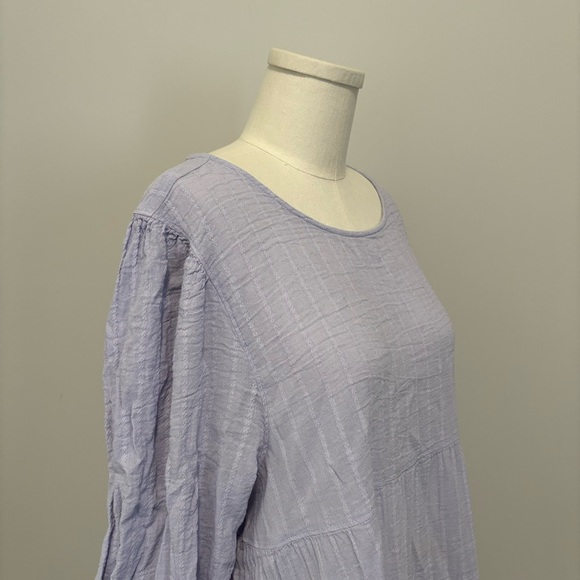 American Eagle Babydoll Tiered Open Back Boho Flowy Cotton Top Lilac Purple - Picture 7 of 14